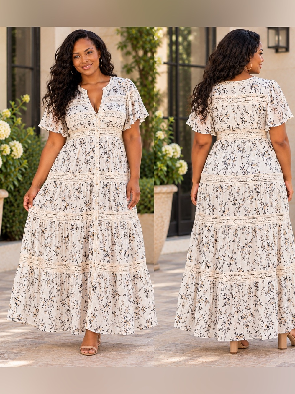 Torrid Daisy Lane Whisper White floral maxi dress in size 0 / L / 12. Lightweigh